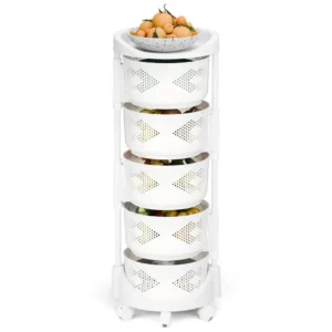 Kitchen Storage Rack, 5 Tier Circular Rotating Basket