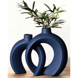 Vase Set of 2 Donut Navy