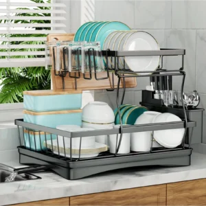Large 2-tier dish drying rack countertops