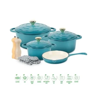 Enameled 7PCS SET of Cast Iron Dutch Oven Cookware